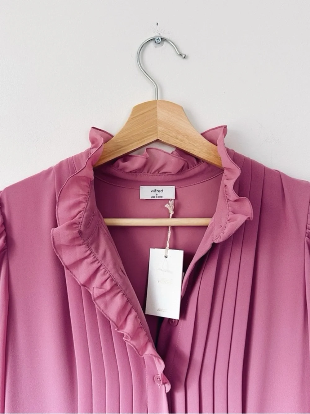 Aritzia Wilfred Salon Chiffon Button-up Maxi Shirt Dress Frozen Berry - Picture 8 of 10